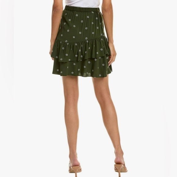 Madewell Pull Green Tired Mini Ruffles Lightweight Skirt - Picture 2 of 9
